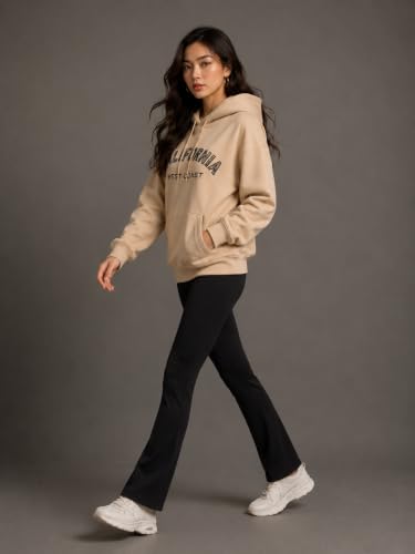 Image of Women's Fleece Hoodie Sweatshirt | California West Coast Graphic Print | Long Sleeve Hooded Pullover with Kangaroo Pocket | Casual Winter Oversized Hoodie