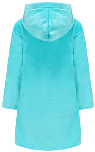 Image of Kids Hooded Bathrobe Girls Soft Plush Hooded Flannel Pajamas Sleepwear Boys Spa Robe