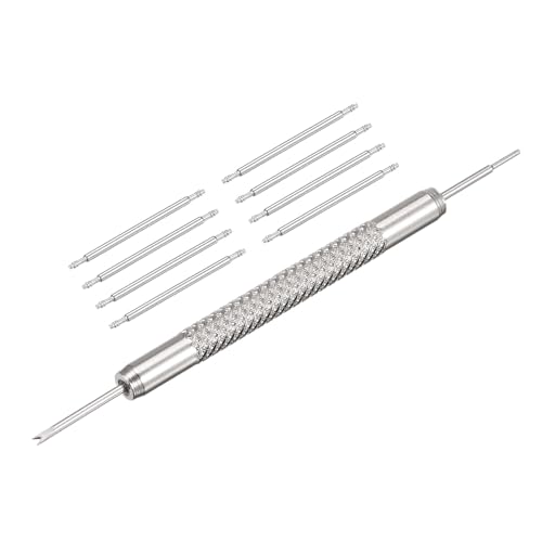 uxcell 25mm Spring Bar Watch Band Pins Replacement with Spring Bar Removal Tool Kit, 1.5mm Dia, 8 PCS
