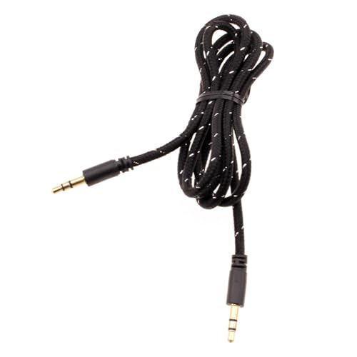 Cable auxiliar 3.5mm trenzado negro 1 m