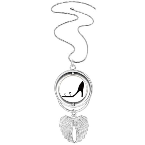 Collier noir ailes d'ange et talons hauts, le bijou idéal pour vos soirées