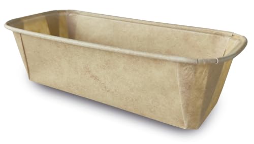 Guardini, Set di 3 stampi plumcake 23x7 cm, Monouso, Carta da forno antiaderente, 100% riciclabile, Avana, Made in Italy, Linea Easy Bake Bio