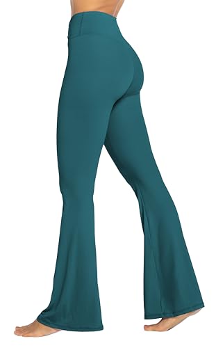 Sunzel Flare Leggings, Crossover Yoga Pants with Tummy Control, High-Waisted and Wide Leg, 28 Inseam, Forest Green, X-Large Sunzel Flare Leggings, Crossover Yoga Pants with Tummy Control, High-Waisted and Wide Leg, 28 Inseam, Forest Green, X-Large - Image 2