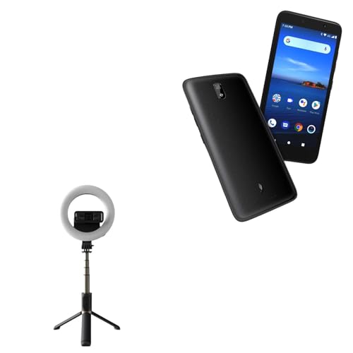 BoxWave Stand and Mount Compatible with Hot Pepper Serano - RingLight SelfiePod, Selfie Stick Extendable Arm with Ring Light - Jet Black