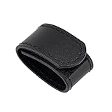 TACNEX Genuine Leather Belt Keeper 1 3/8' - 1 1/2' Wide Men's Dress Belt Loop Stays Strap End Holder Retainer Band Black 1PCS