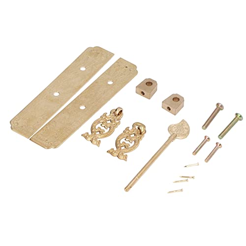 Placa de puxador de porta chinesa, elegante retrô instalação simples material latão maçanetas de arm