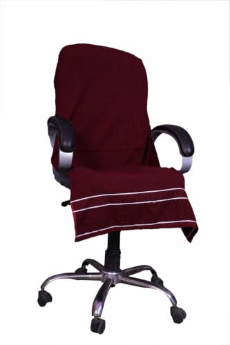 Image of ROMAN HOME Car & Office Chair Towel with 2 Tie Knots| Super Soft 400 GSM (1, Marron)