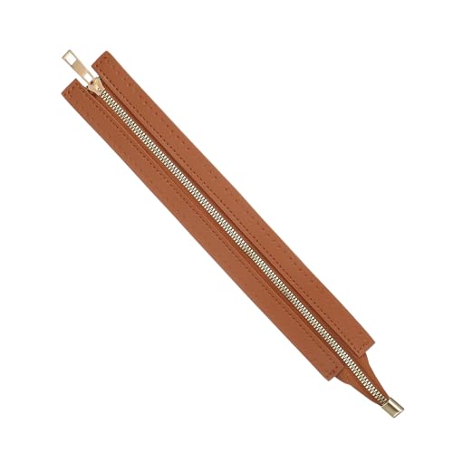 uxcell PU Leather Zipper, 13.8"x1.9" Sewing Coil Bulk Zipper Frame