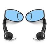 Ollanoos 1Pair Motorcycle Rearview Mirrors, CNC Motorcycle Bar End Mirrors Motorcycle Rearview Side Mirrors Replacement for Triumph Speed Triple Black 7/8 22mm