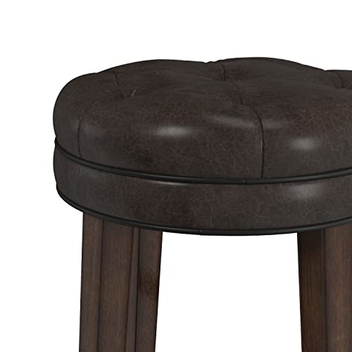 Hillsdale Krauss Backless Swivel Bar Height Stool, Dark Brown #TOP5