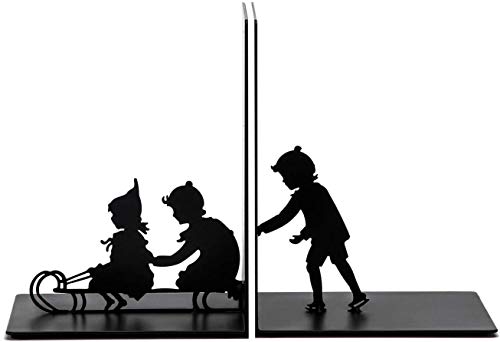 SONGXIN Bookends for Children - Decorative Bookends for Shelves, Heavy Duty Metal Bookends