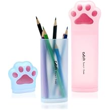Benvo Cat Paw Pencil Holder Plastic Kitten Paw Pencil Case Box Storage Organizer Container for Stationery Pencils Pens Rulers Office Portable Desk Accessories Pink & Light Blue, Pack of 2