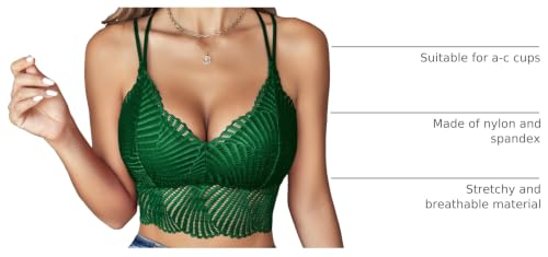 Image of Avidlove Lace Bralette for Women V Neck Camisoles Racerback Adjustable Strap Crop Top