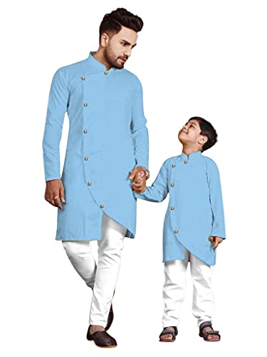 Image of Men's Cotton Blend Kurta Pyjama Set