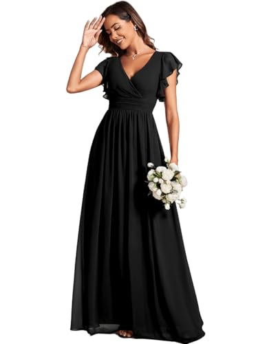 Ever-Pretty Women's Spring Summer Bridesmaid Dress Flowy Chiffon A Line