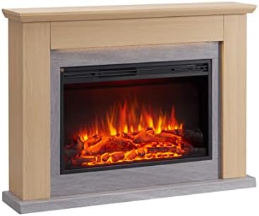 FLAMME Ingleton Fireplace with 48" surround with 2kW Fireplace Heater Natural Oak Multiple Colours Available