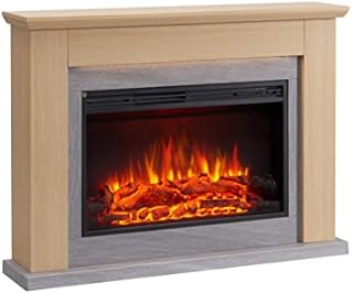 FLAMME Ingleton Fireplace with 48" surround with 2kW Fireplace Heater Natural Oak Multiple Colours Available