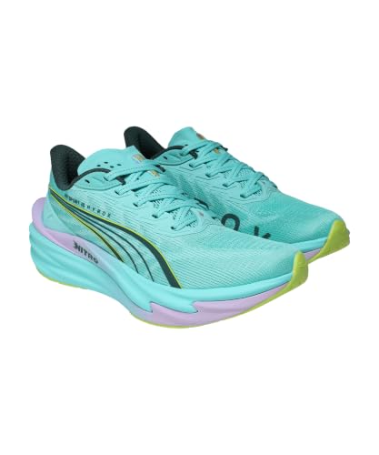 PUMA Deviate Nitro 4 Hyrox Chaussures de Running Chaussure de Running sans stabilisateurs Femmes Turquoise - Intense Mint-Light Lavender 38,5