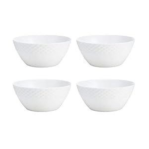 Mikasa Trellis Bone China 16 Piece Dinnerware Set, Service for 4, White Mikasa Trellis Bone China 16 Piece Dinnerware Set Service for 4 White