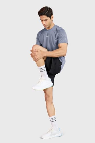 Image of FUAARK Men Solid Slim Fit Polyester Gym & Running Wear Tshirt