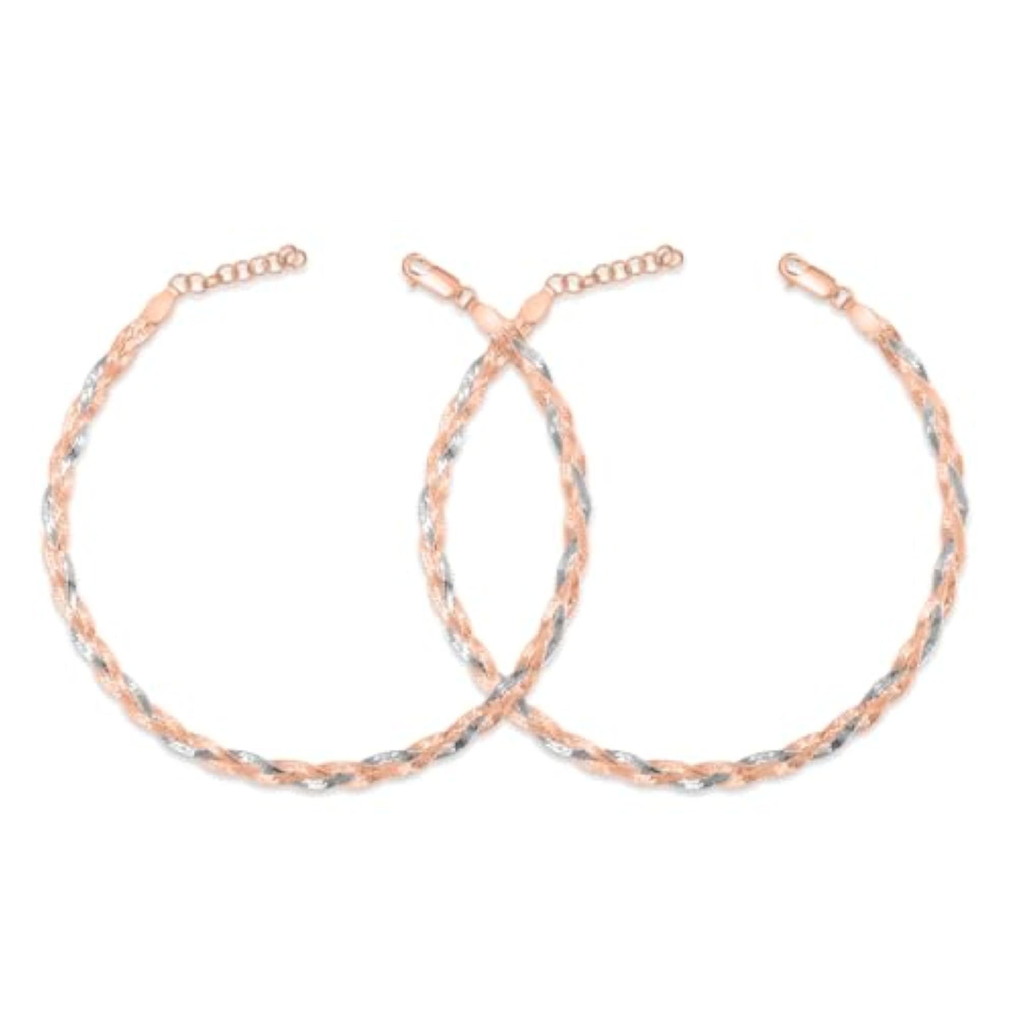 Women's 925 Sterling Silver Classy Anklet Pair, Gift Ready