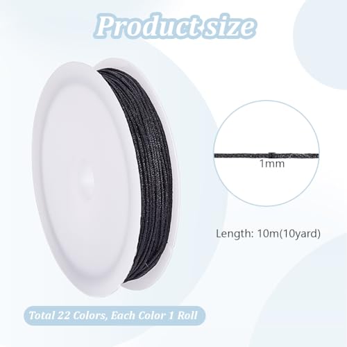 Cordón de nailon de 1 mm PH PandaHall, hilo colorido que no se deshilacha para hacer collares 3