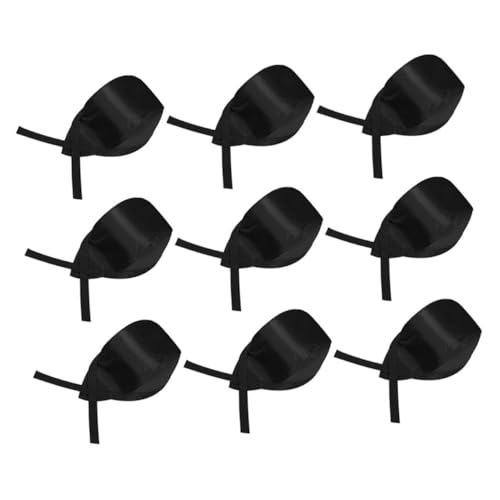 TENDYCOCO 9 Piezas Sombrero De Cocinero Sombreros para Cocinero Sombrero De Servir Sombreros De Servicio De Alimentos Gorro De De Restaurante Gorras De Algodón Black