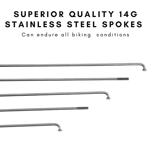 Vincita 36 Pieces 14G J Bend Bicycle Stainless Steel Spokes 254mm - 294mm with Brass Nipples for MTB Wheel Spokes, Ebike, Downhill, Trekking, City Bikes - Replacement/Repair Spokes… - Thumbnail 3
