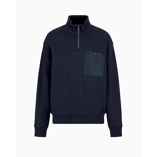 Armani Exchange Men's Embroidered Pocket French Terry Quarter-Zip Up Sweatshirt3