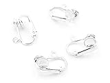 Die Ohrclips haben eine Höhe von 15mm und eine Breite von 4mm. Hänge an die Ohrringe silberfarbene Anhänger und verschenke selbst gebastelte Ohrclips. 