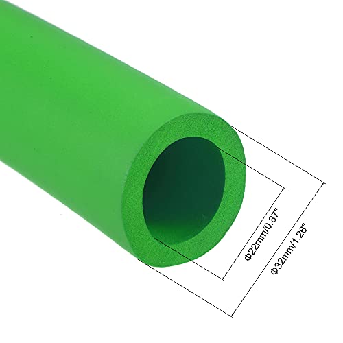 Image of uxcell Foam Tubing for Handle Grip Support, 22mm ID 32mm OD 1m Length Green