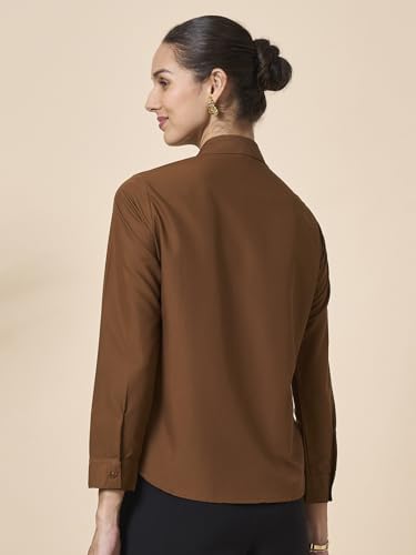 Image of Style Quotient Women Black Cotton Blend Formal Long Sleeve Shirt