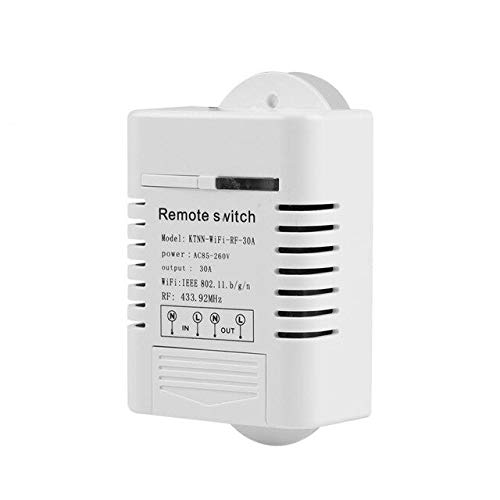 SaditY 30A Power WIFI Switch Controller 220V Mobile Phone APP Remote Control Relay Module Switch Smart Home Switch 110V-220V - (Color: White)