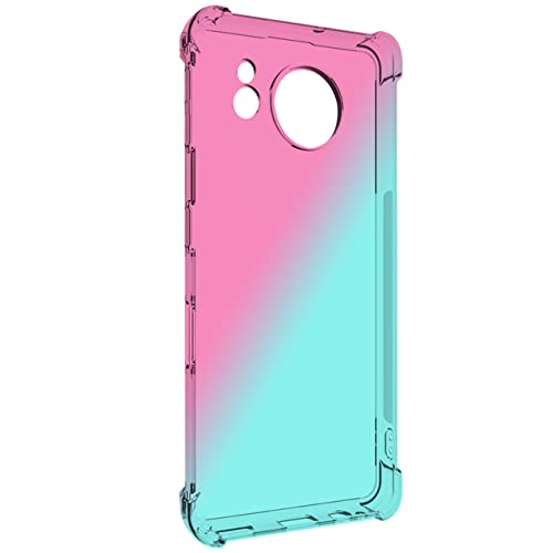 AQUOS sense7 ケース グラデーション 耐衝撃 ソフト ケース SH-53C SHG10 ピンク・グリーン