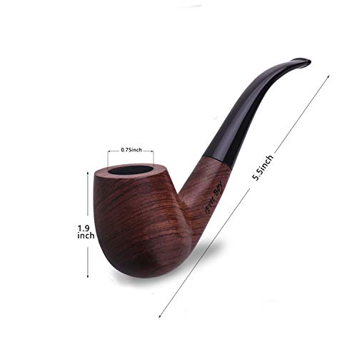 Free Boy Tobacco Smoking Pipe, Leather Pipe Pouch Handmade Wood Pipe Accessories - Thumbnail 3