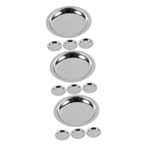 MAGICLULU 12 Pz piattino per bustine di tè sottobicchiere isolante sottobicchieri per candele tampone di vino rotondo vassoio lastre di porta bustine di tè acciaio inossidabile 304