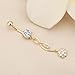 Cykdohy 14G Rhinestone Flower Leaves Dangle Belly Navel Ring for Women Stainless Steel Dainty Petal Crystal Long Dangling Belly Button Rings Curved Barbell Stud Fashion Piercing Jewelry (Gold)