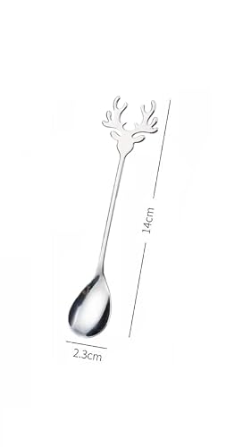 20 Pieces Stainless Steel Mini Coffee Espresso Spoon, Elk Shaped Spoon Flatware Dessert Teaspoons Small Soup Spoons, 5.5 Inch Specialty Demitasse Stirring Spoons #TOP1