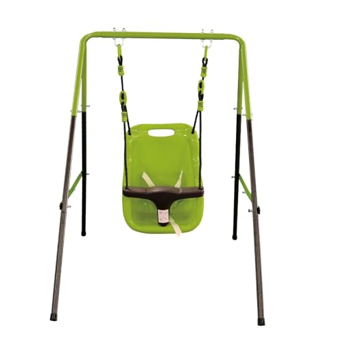 Asiento de columpio para bebé con marco para colgar para niños, para interiores y exteriores, asiento colgante de jardín con respaldo alto, asiento de columpio para niños de lujo