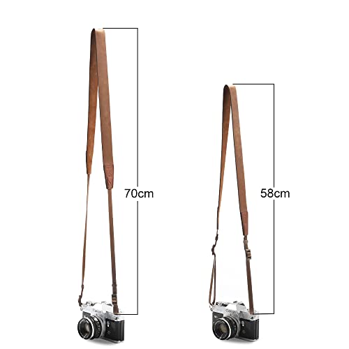 Canpis Oil Skin Brown Leather Camera Strap, Soft Adjustable Vintage Camera Strap, Comfortable Camera Neck Shoulder Strap For Women Men Mirrorless Dslr #TOP3