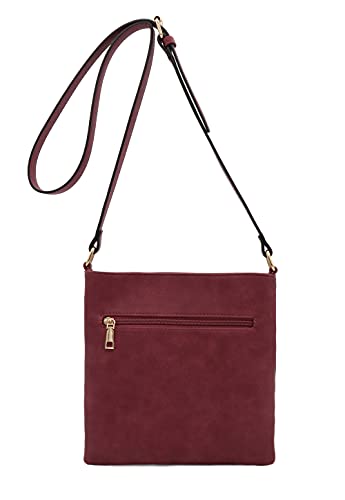 Image of Medium Size Solid Modern Classic Crossbody Bag with Gold Plate