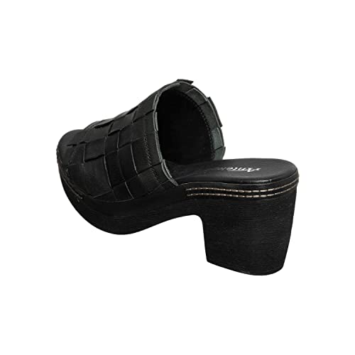 Antelope Women's Tamia 39 Black Leather Heel Sandals #TOP4