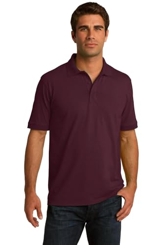Port & Co Tall Core Blend Jersey Knit Polo KP55T, Athletic Maroon, X-Large Tall