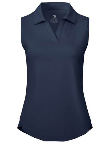 Image of BGOWATU Women's Sleeveless Golf Polo Shirts Collared V Neck Tennis Tank Tops UPF 50+ Quick Dry Lightweight