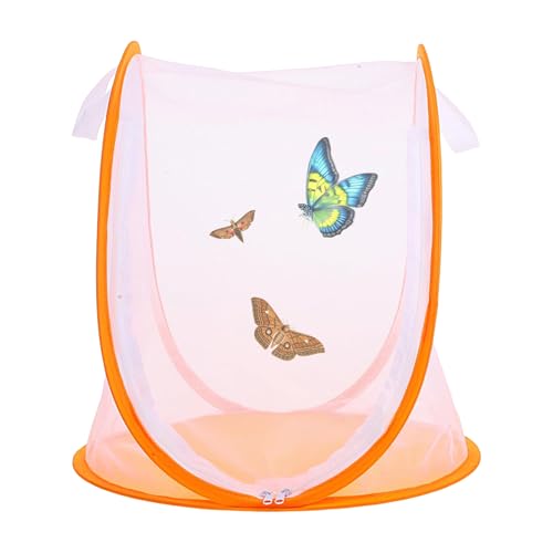 Dtharen バタフライケージ - 33x37センチメッシュ小型バタフライハウス - 折りたたみ式飼育ケージ 屋外用教育おもちゃ ジッパー付き 子供向け