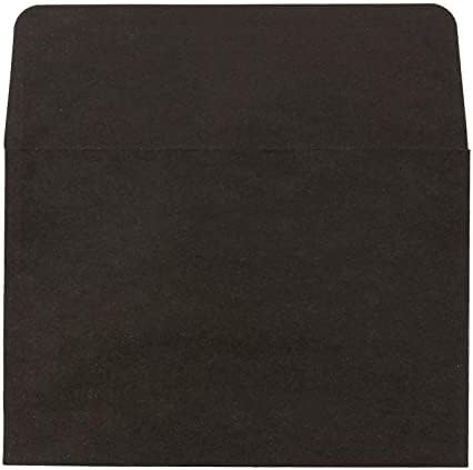 50-Pack C6 Envelopes - 4.25 x 6.25 inches Square Flap Envelopes - Photo Envelopes - Invitation Envelopes for Wedding Invitations - 120gsm, Black Outside, Gold Inside