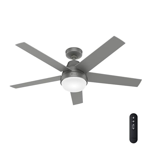 Image of Hunter Aerodyne, Indoor, Ceiling Fan, Smart, Modern, 52 inch, Matte Silver