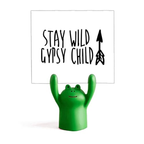 Support de mémo avec citation motif grenouille verte pour bureau