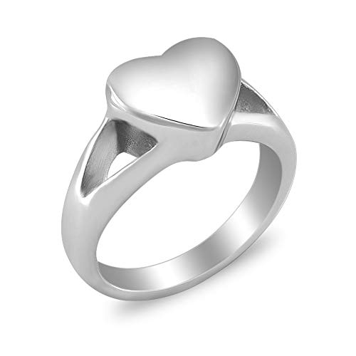 Simple Heart Cremation Urn Ring for Ashes Hold Loved Ones Ashes Memorial Jewelry for Funeral Keepsake Gift