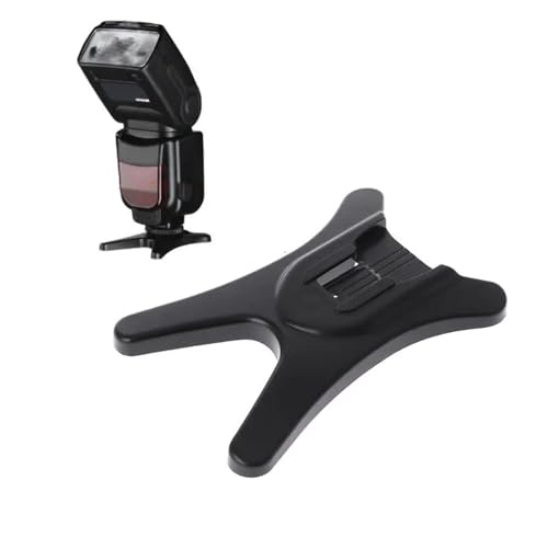 Wisoqu Camera Flash Stand with Hot Shoe & 1/4" Mount, ABS Plastic Bracket for 580EX, SB400 SB600 SB800, 540FGZ & Studio Flashes Speedlight